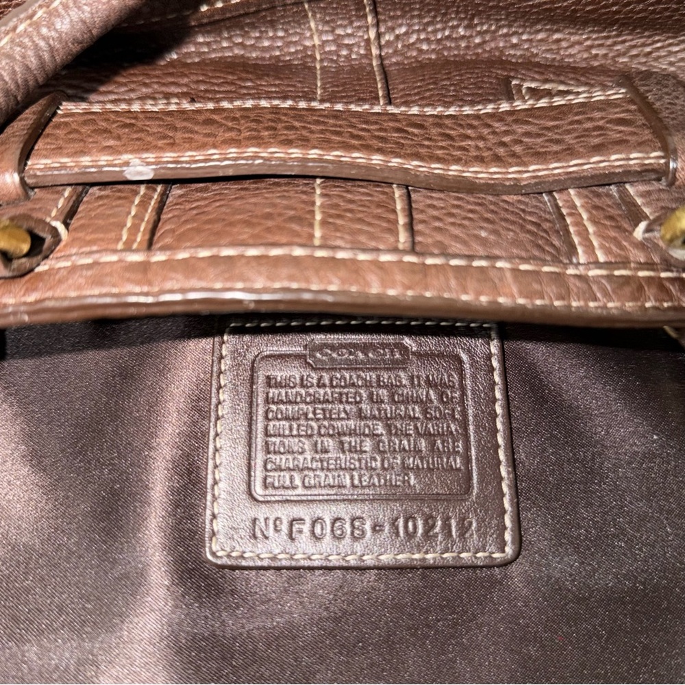 Vintage Coach Hampton Chocolate Brown Pebbled Leather Satchel Bag - Picture 12 of 14